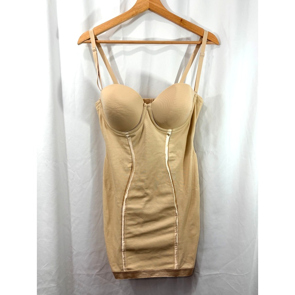 Flexees by Maidenform Beige Shapewear Briefer, 38C Firm Control Bodysuit Slip